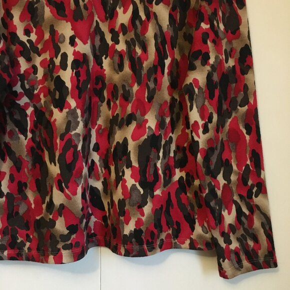 Red Camo Animal Spot Print Knit Pullover Sweater - Picture 7 of 14